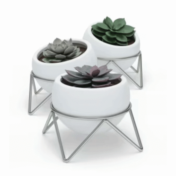 set 3 pots céramique POTSY de chez UMBRA, blanc