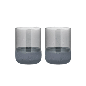 set de 2 photophores Calma gris fumé XS de chez Blomus