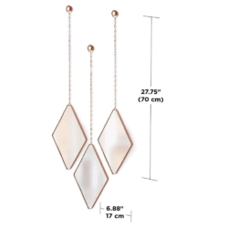 set de 3 miroirs DIMA cuivre, UMBRA