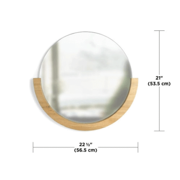 miroir rond, bois, MIRA, UMBRA