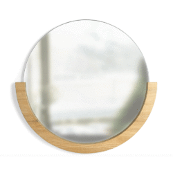 miroir rond, bois, MIRA, UMBRA