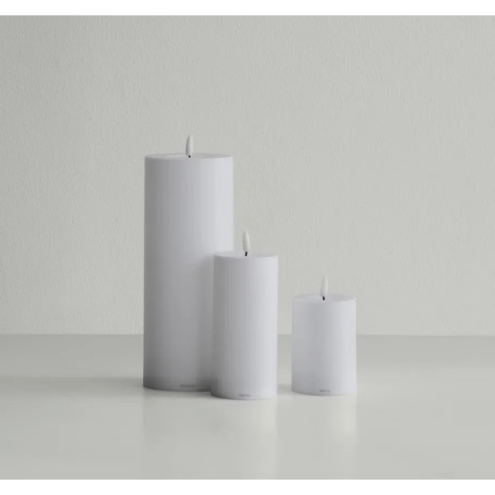 bougies LED à piles, BLOMUS, coloris micro chip ( gris clair)