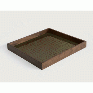 Plateau en verre carré, collection second nature de chez ETHNICRAFT